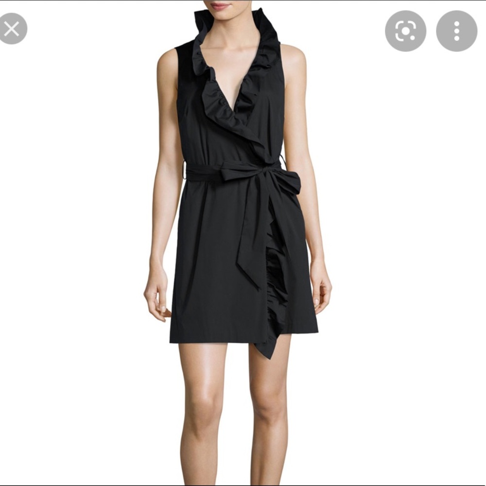 MILLY Black Ruffle Dress
